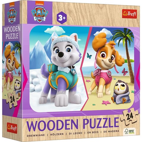 ⁨Puzzle - "24 Puzzle Drewniane" - Dziewczęcy Psi Patrol Trefl 20266⁩ w sklepie Wasserman.eu