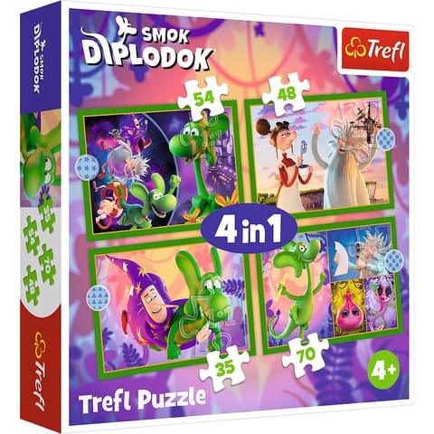 ⁨Puzzle - 4w1 Świat Smoka Diplodoka- Human Film Smok Diplodok 34663⁩ w sklepie Wasserman.eu