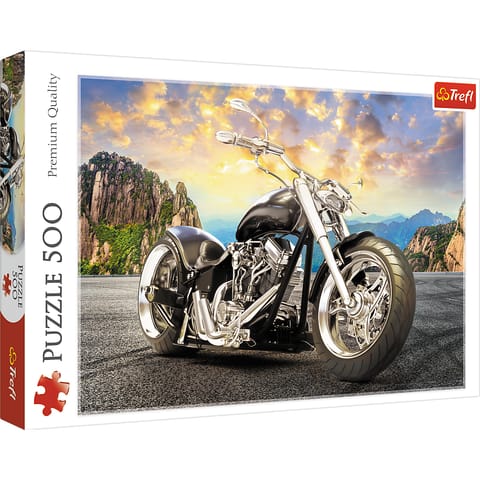 ⁨Puzzle 500 el. Czarny motocykl 37384⁩ w sklepie Wasserman.eu