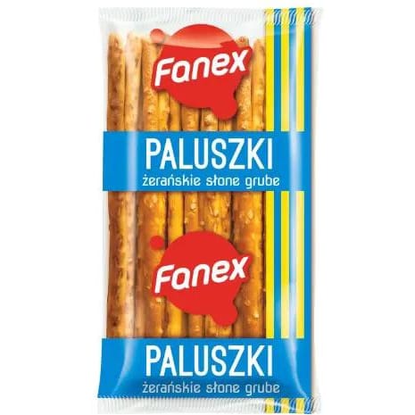 ⁨Paluszki żerańskie FANEX 100g słone⁩ w sklepie Wasserman.eu