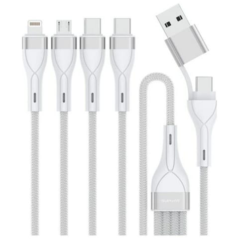 ⁨Kabel USB-C/USB-A 4smarts 4w1 1.2m biały⁩ w sklepie Wasserman.eu