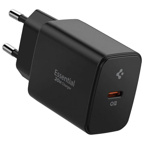 ⁨Ładowarka sieciowa Spigen Essential       EE201EU 20W USB-C czarny⁩ w sklepie Wasserman.eu