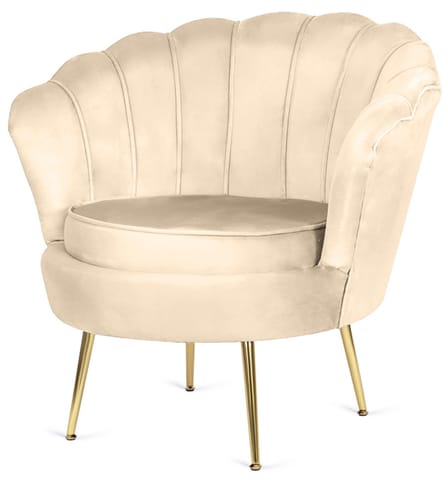 ⁨Krzesło Fotel Muszla Lugano DONNA VELVET BEIGE⁩ w sklepie Wasserman.eu