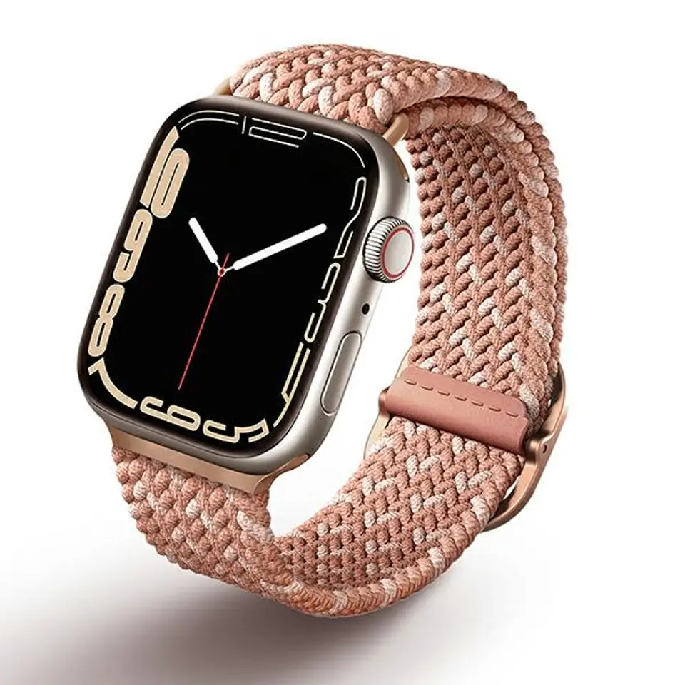 ⁨UNIQ pasek Aspen Apple Watch 40/38/41mm Series 4/5/6/7/8/SE/SE2 Braided DE różowy/citrus pink⁩ w sklepie Wasserman.eu