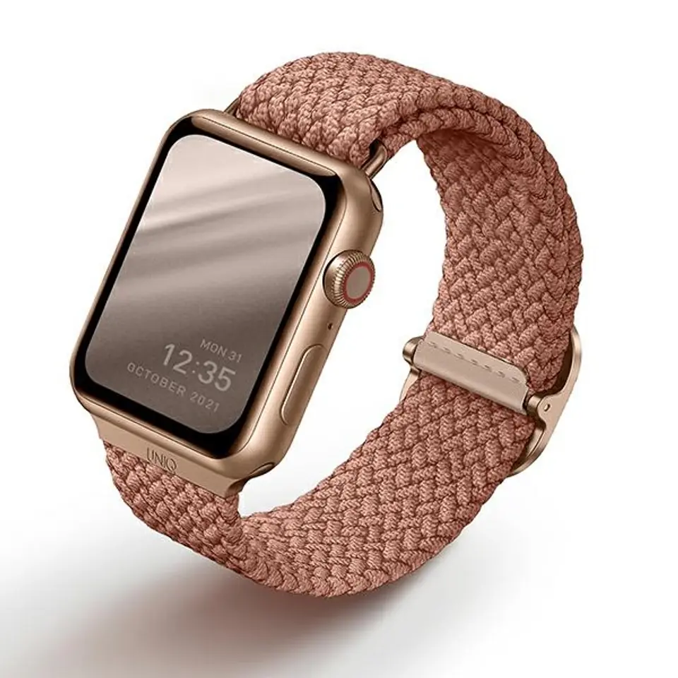 ⁨UNIQ pasek Aspen Apple Watch 44/42/45mm Series 4/5/6/7/8/SE/SE2 Braided różowy/grapefruit pink⁩ w sklepie Wasserman.eu