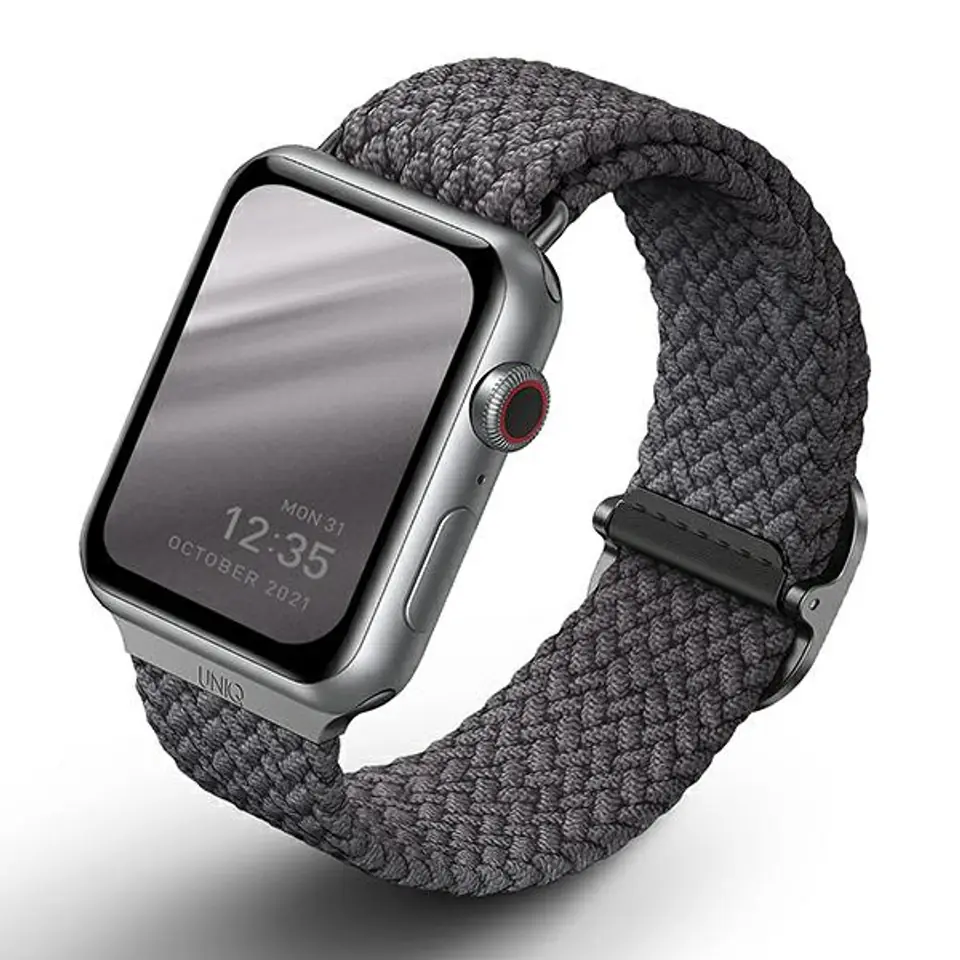 ⁨UNIQ pasek Aspen Apple Watch 40/38/41mm Series 4/5/6/7/8/SE/SE2 Braided szary/granite grey⁩ w sklepie Wasserman.eu
