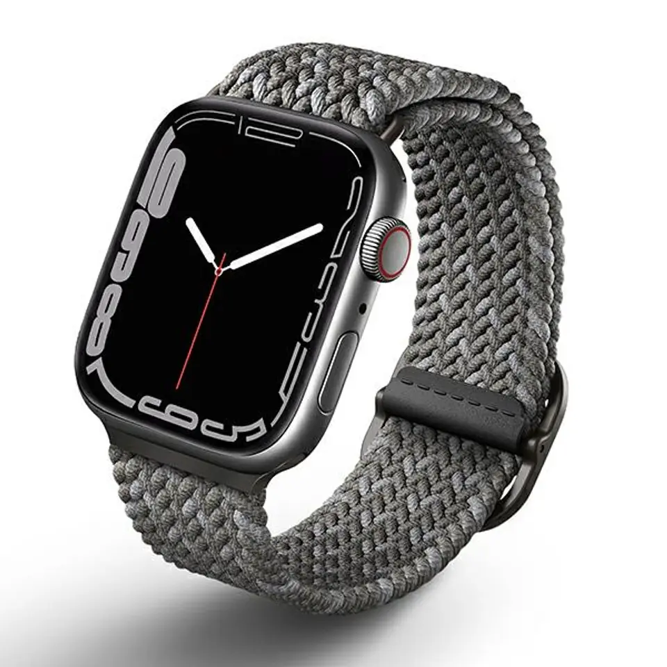 ⁨UNIQ pasek Aspen Apple Watch 44/42/45mm Series 4/5/6/7/8/SE/SE2 Braided DE szary/pebble grey⁩ w sklepie Wasserman.eu