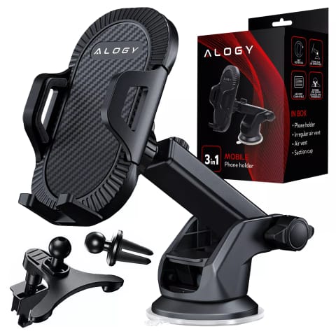 ⁨Car Mount 3in1 Alogy windshield for dashboard grille Black⁩ at Wasserman.eu