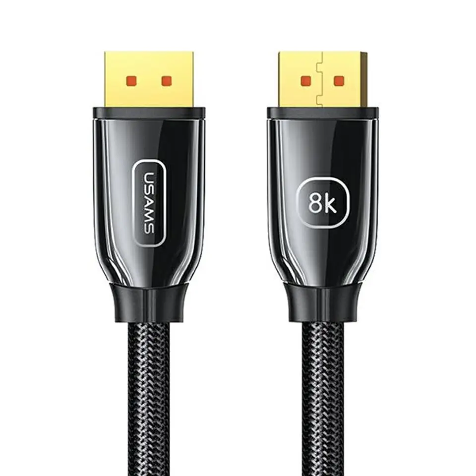 ⁨USAMS DP - DP 1.4 HD U75 Cable 2.0m black/black 8K HD SJ532DP01 (US-SJ532)⁩ at Wasserman.eu