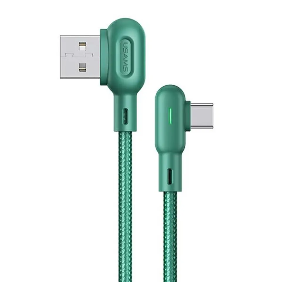 ⁨USAMS Kabel kątowy U57 USB-C 1,2m 2A zielony/green SJ457USB02 (US-SJ457)⁩ w sklepie Wasserman.eu