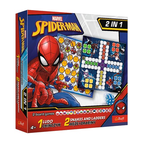 ⁨Gra 2w1 Chińczyk / Węże i drabiny - Spider-Man Trefl 02419⁩ w sklepie Wasserman.eu