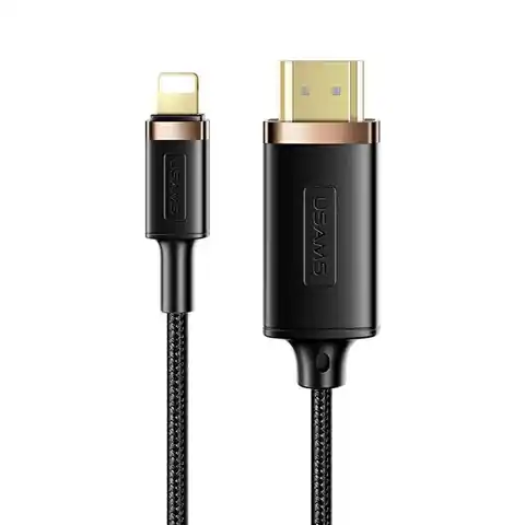 ⁨USAMS geflochtenes Kabel Lightning - HDMI U70 2.0m schwarz/schwarz SJ509HD01 (US-SJ509)⁩ im Wasserman.eu