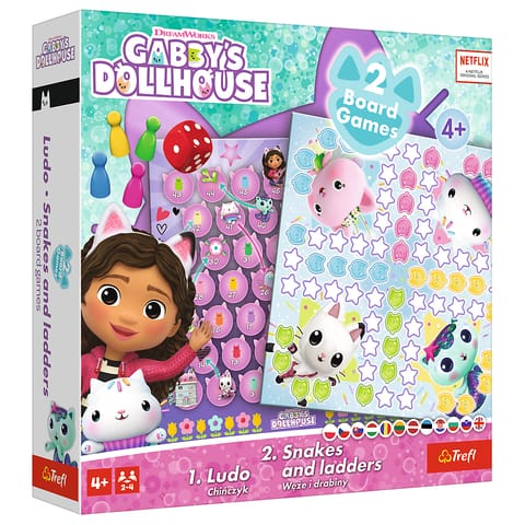 ⁨Gra 2w1 Chińczyk - Węże i drabiny Gabbys Dollhouse 2590⁩ w sklepie Wasserman.eu