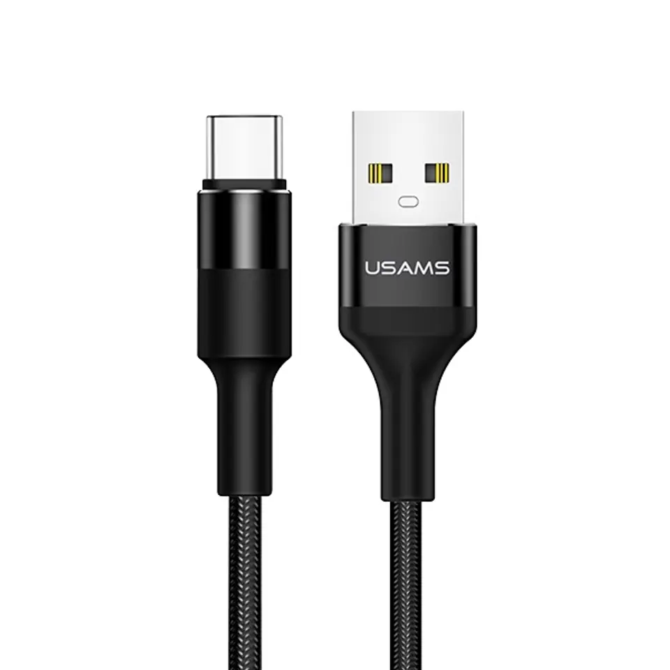 ⁨USAMS Kabel pleciony U5 2A USB-C czarny /black 1,2m SJ221TC01 (US-SJ221)⁩ w sklepie Wasserman.eu