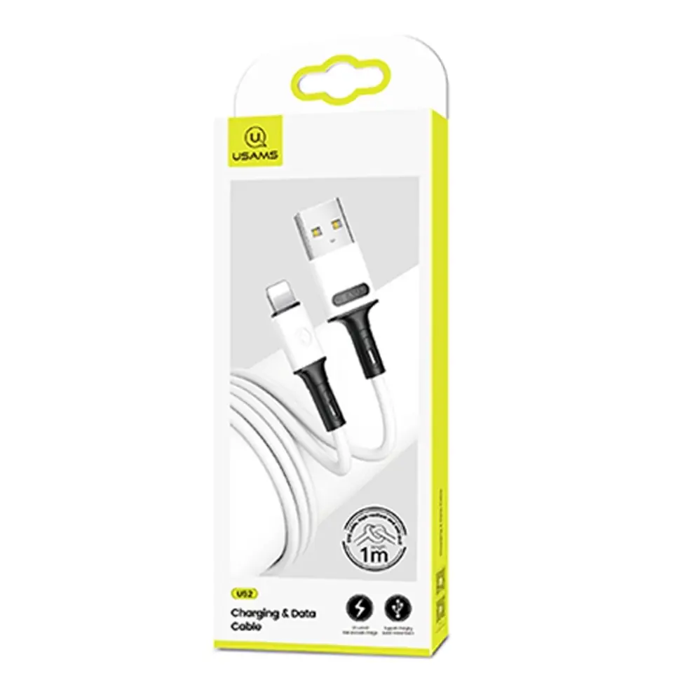 ⁨USAMS Cable U52 lightning 2A Fast Charge 1m white/white SJ434USB01 (US-SJ434)⁩ at Wasserman.eu