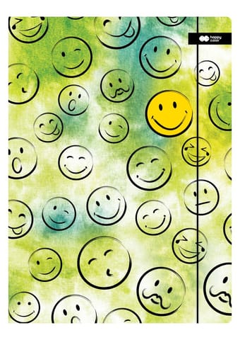 ⁨Teczka kartonowa z gumką, SMILE, zielona, 24x31cm, Happy Color⁩ w sklepie Wasserman.eu