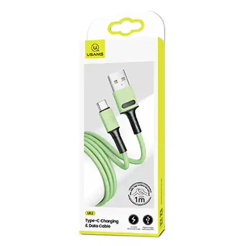 ⁨USAMS Kabel U52 USB-C 2A Fast Charge 1m zielony/green SJ436USB02 (US-SJ436)⁩ w sklepie Wasserman.eu