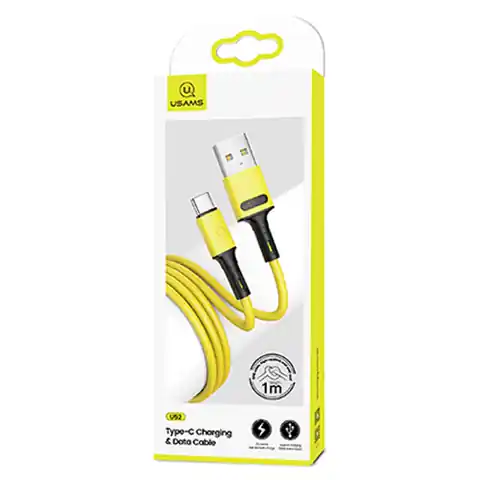 ⁨USAMS U52 USB-C 2A Fast Charge Cable 1m yellow SJ436USB03 (US-SJ436)⁩ at Wasserman.eu