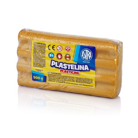 ⁨Plastelina metaliczna Astra 500g złota⁩ w sklepie Wasserman.eu