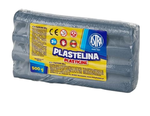 ⁨Plastelina metaliczna Astra 500g srebrna⁩ w sklepie Wasserman.eu