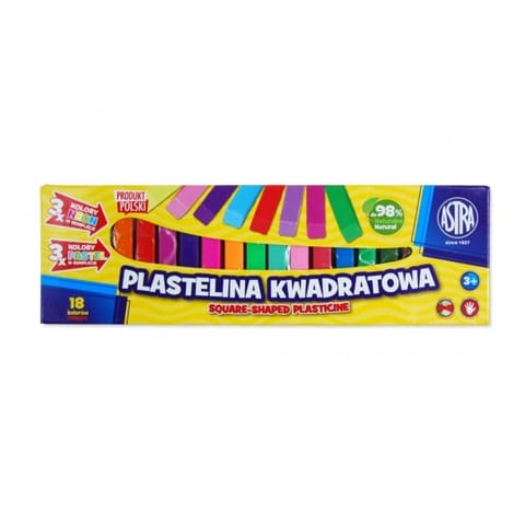 ⁨Plastelina Astra kwadratowa 18 kolorów NEON PASTEL⁩ w sklepie Wasserman.eu