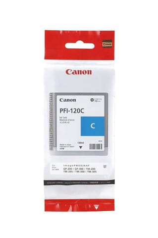 ⁨Canon original ink/ink PFI120C, cyan, 130ml, 2886C001, Canon TM-200, 205, 300, 305⁩ at Wasserman.eu