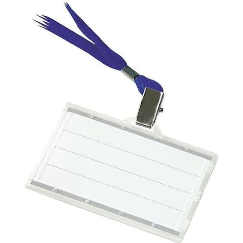 ⁨Identyfikator Donau 56x90mm PCV z taśmš niebieskš⁩ w sklepie Wasserman.eu