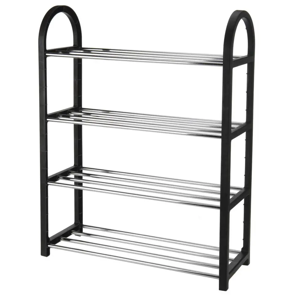 ⁨Shoe cabinet 4 levels black⁩ at Wasserman.eu