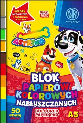 ⁨Blok papierów kolorowych nabłyszczanych ASTRINO A5, 50k⁩ w sklepie Wasserman.eu