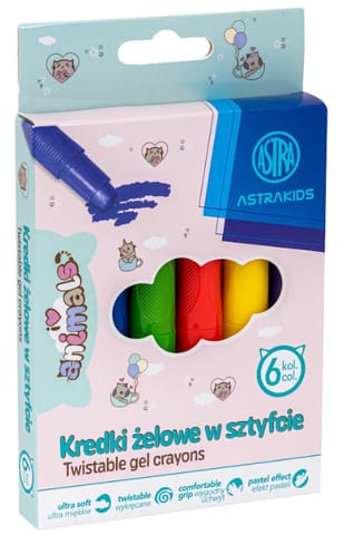 ⁨Kredki żelowe w sztyfcie ASTRAKIDS ANIMALS - 6 kolorów⁩ w sklepie Wasserman.eu