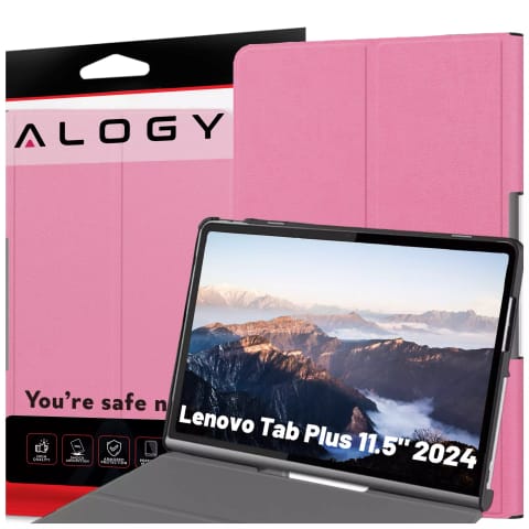 ⁨Etui ochronne do Lenovo Tab Plus 11.5" 2024 TB351FU Alogy Book Cover Case obudowa na tablet Różowe⁩ w sklepie Wasserman.eu