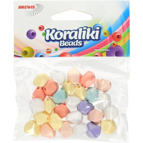 ⁨Koraliki akrylowe mix. kolorów pastel KX8 (20g) KZ8 BREWIS⁩ w sklepie Wasserman.eu