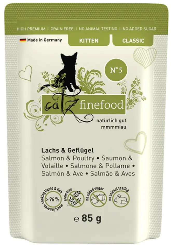 ⁨Catz Finefood Classic Kitten N.05 Łosoś i drób saszetka 85g⁩ w sklepie Wasserman.eu