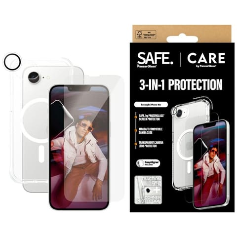 ⁨Zestaw ochronny CARE by PanzerGlass      Fashion 3w1 Etui+Szkło+Lens do iPhone 16e⁩ w sklepie Wasserman.eu