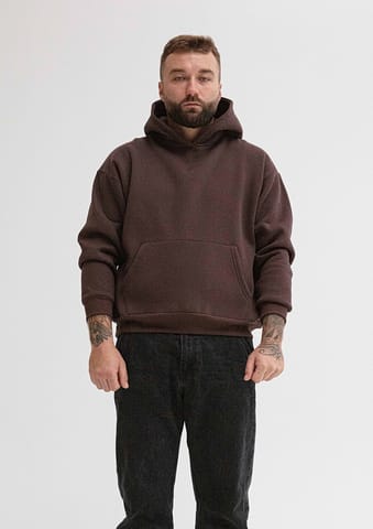⁨Bluza DK-K-B14 męska CZEKOLADA BAWEŁNA GRUBA (kolor czekolada, rozmiar S)⁩ w sklepie Wasserman.eu