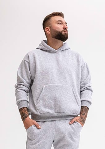 ⁨Bluza DK-K-B14 męska SZARY BAWEŁNA GRUBA (kolor szary, rozmiar XL)⁩ w sklepie Wasserman.eu