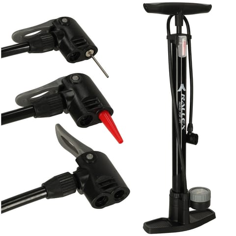 ⁨Pompka rowerowa RALLEX podłogowa nożna uniwersalna z manometrem 11bar⁩ w sklepie Wasserman.eu