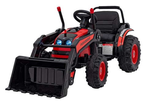 ⁨Traktor Na Akumulator Koparka Czerwona Ruchoma Łyżka Pilot Radio FM LED⁩ w sklepie Wasserman.eu