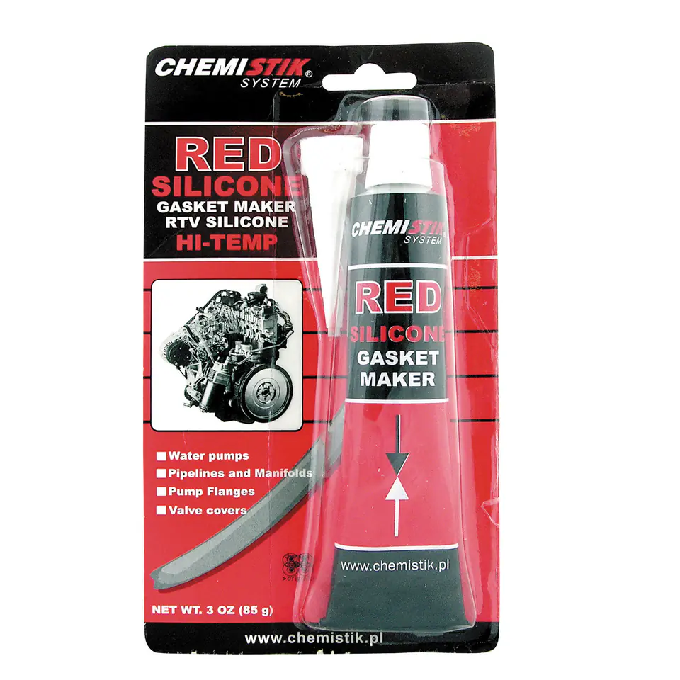 ⁨Silicone sealant from -60 to 300 deg.c red 85g (red silicone)⁩ at Wasserman.eu