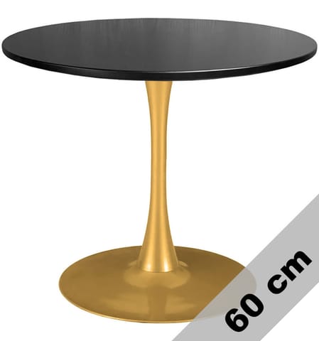 ⁨Stół okrągły VICTORY BLACK 60 cm GOLD⁩ w sklepie Wasserman.eu