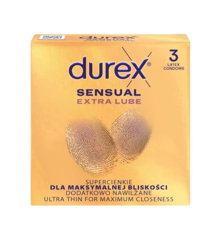 ⁨Durex prezerwatywy Sensual Extra Lube 3 szt⁩ w sklepie Wasserman.eu