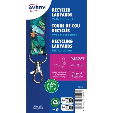 ⁨Smycz z karabińczykiem (10 sztuk) 440x20mm tropik R4828T AVERY⁩ w sklepie Wasserman.eu