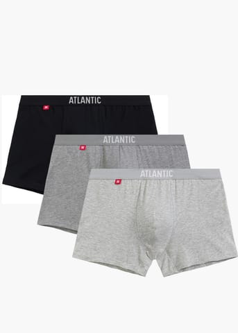 ⁨SZORTY ATLANTIC 3BMH-011 CZA/SZM/SZMC (kolor czarny-szary melange-szary melange ciemny, rozmiar S)⁩ w sklepie Wasserman.eu