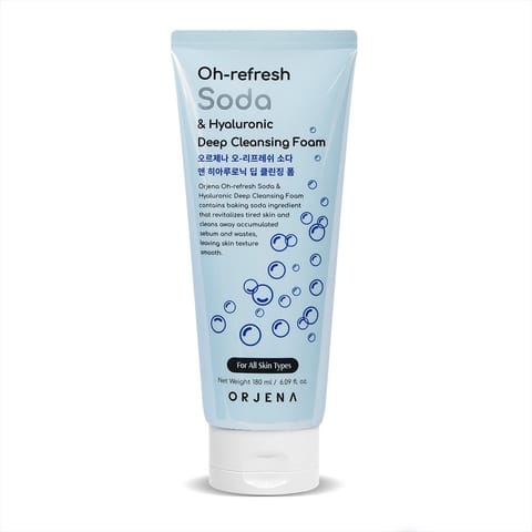 ⁨ORJENA Oh-refresh Pianka do mycia twarzy Soda & Hyaluronic 180 ml⁩ w sklepie Wasserman.eu