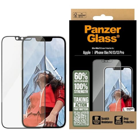 ⁨Szkło hartowane PanzerGlass Ultra-Wide    Fit do iPhone 16e/14/13/13 Pro⁩ w sklepie Wasserman.eu