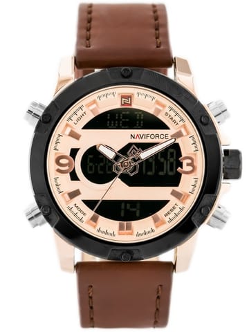 ZEGAREK MĘSKI NAVIFORCE - NF9097 (zn043e) - brown/rosegold w sklepie Wasserman.eu