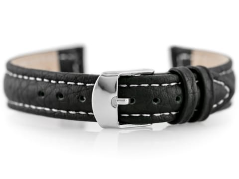 ⁨Pasek skórzany do zegarka W71 - czarny/biały - 14mm⁩ w sklepie Wasserman.eu