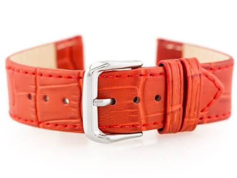 ⁨Pasek skórzany do zegarka W41 - czerwony - 18mm⁩ w sklepie Wasserman.eu