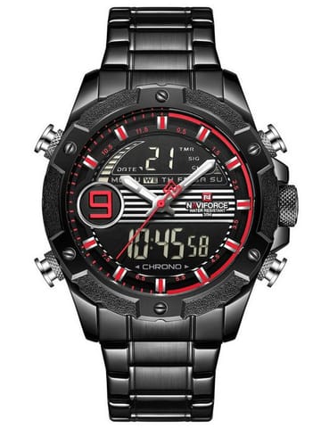 ZEGAREK MĘSKI NAVIFORCE - NF9146S (zn089b) - black/red + BOX w sklepie Wasserman.eu