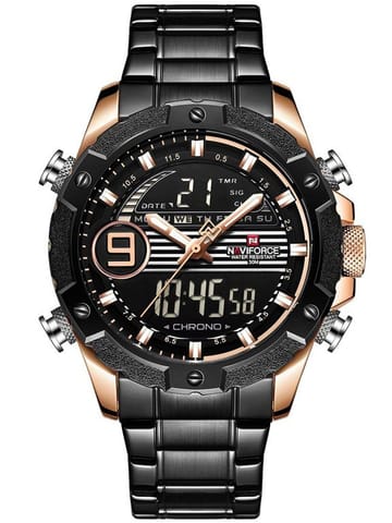 ZEGAREK MĘSKI NAVIFORCE - NF9146S (zn089c) - black/rosegold + BOX w sklepie Wasserman.eu